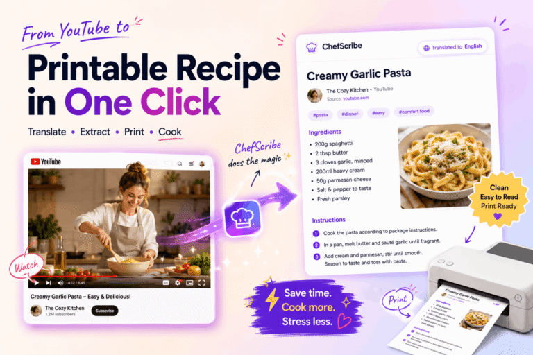 How to Print a Recipe from a YouTube Video